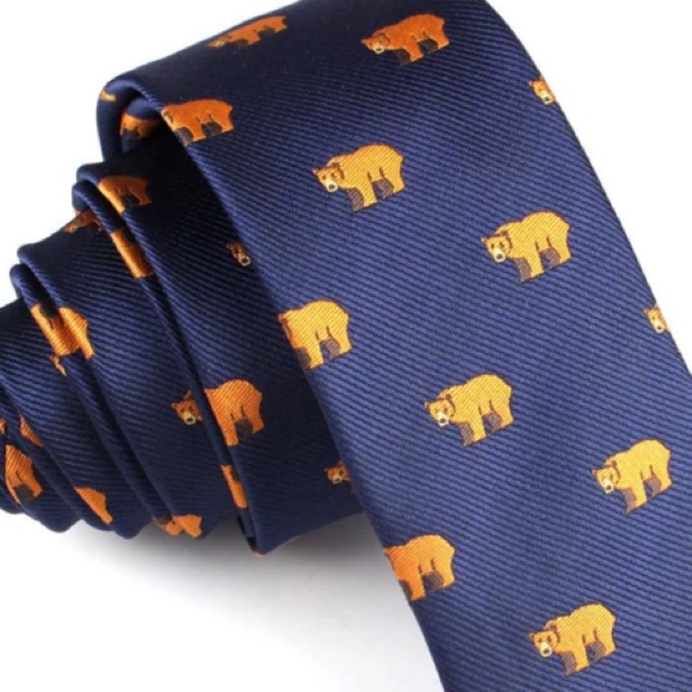 Otaa Australia lazy bear men’s skinny tie..